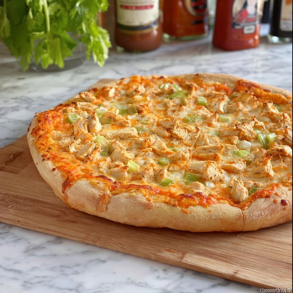 Cheesy Buffalo Chicken Pizza Recipe - Recipe Image