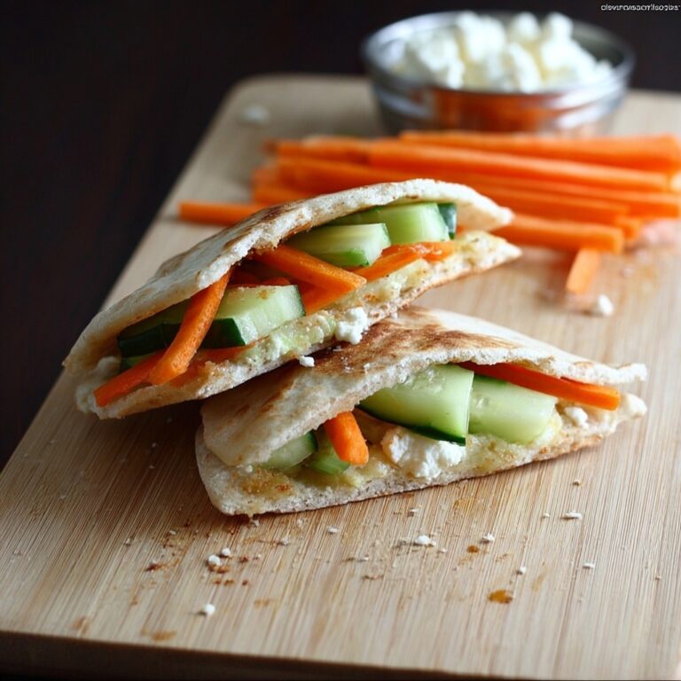 Hummus Quesadillas with Feta and Vegetables Recipe