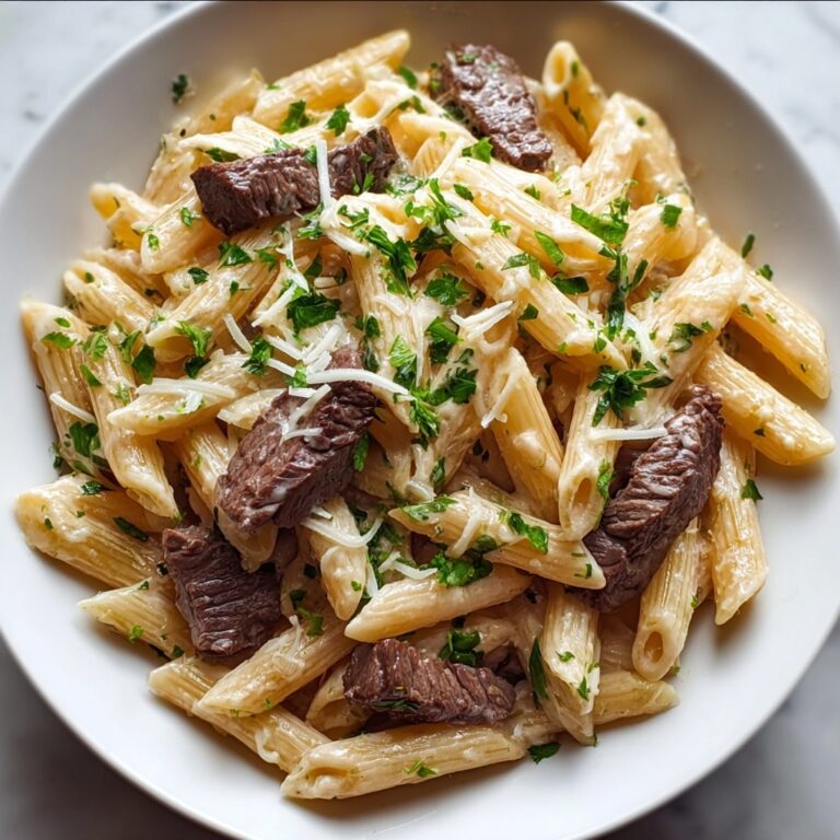 Creamy Garlic Beef Pasta Recipe