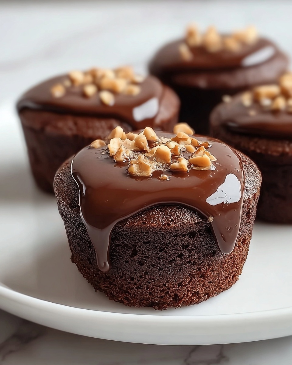 Mini Flourless Peanut Butter Chocolate Cakes Recipe - Recipe Image