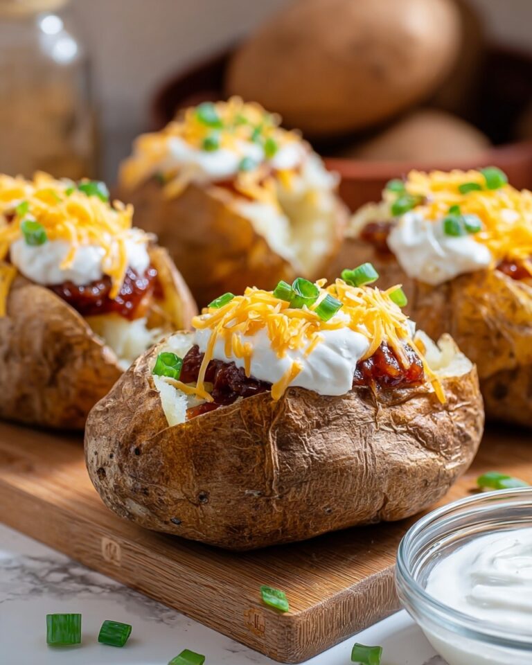 Slow Cooker BBQ Chicken Loaded Baked Potatoes Recipe