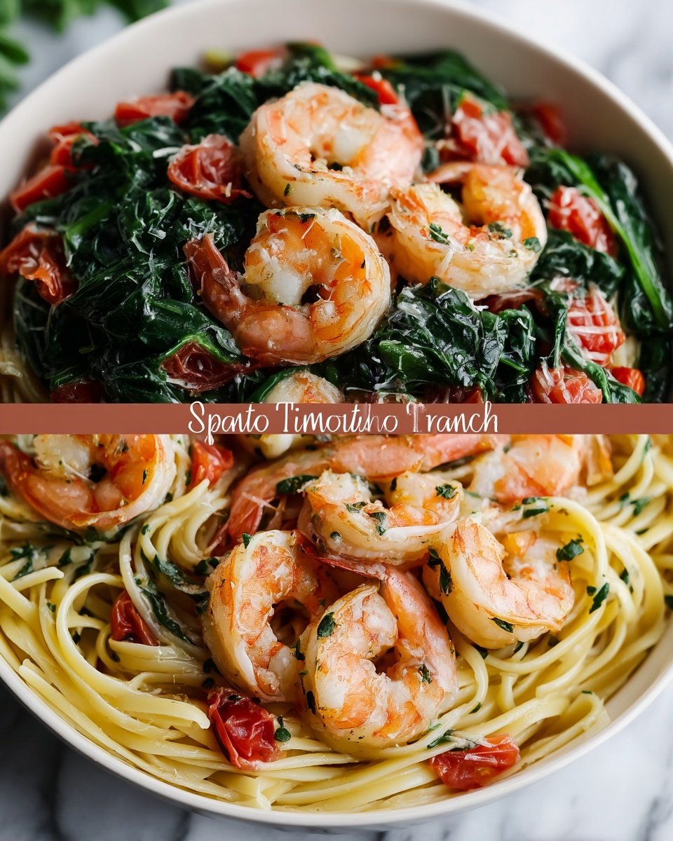 Tomato Spinach Shrimp Pasta Recipe - Recipe Image