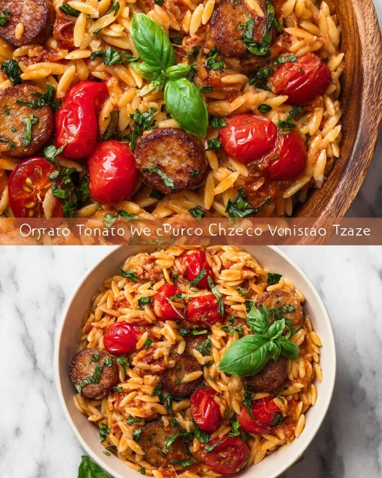 Tomato Orzo with Chicken Sausage Recipe