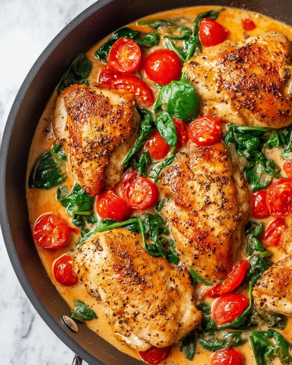 Tomato Spinach White Wine Chicken Recipe - Recipe Image