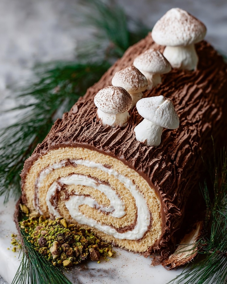 Tiramisu Yule Log Christmas Cake Recipe - Recipe Image