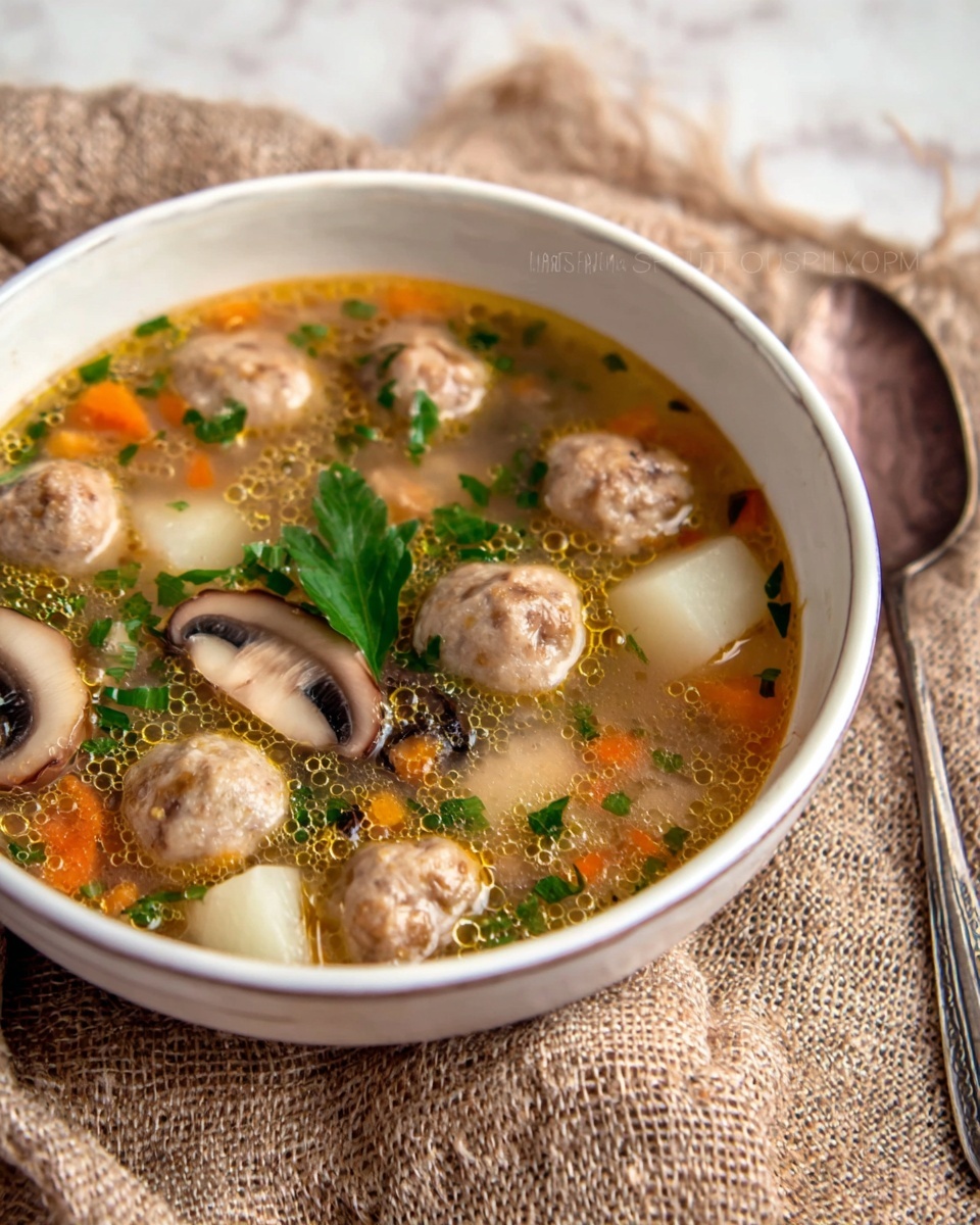 Hearty Turkey Meatball Soup with Vegetables and Barley Recipe - Recipe Image