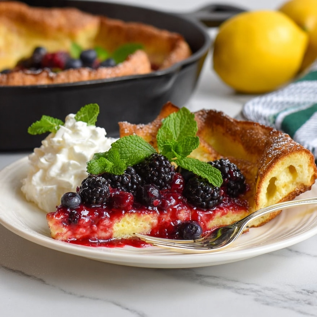 Lemon Dutch Baby with Berry Compote and Whipped Cream Recipe - Recipe Image