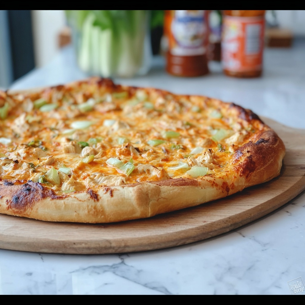 Cheesy Buffalo Chicken Pizza Recipe - Recipe Image
