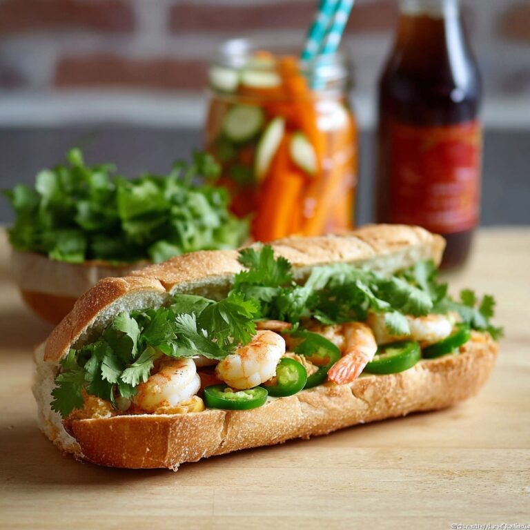 Shrimp Banh Mi with Quick Pickled Vegetables Recipe