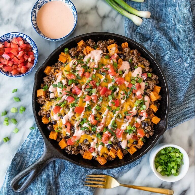 Ground Turkey and Sweet Potato Skillet with Salsa and Cheddar Recipe
