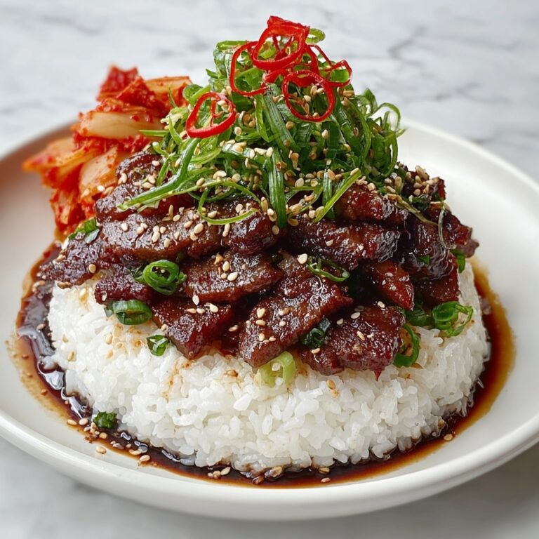 Korean BBQ Beef Rice Stack Recipe