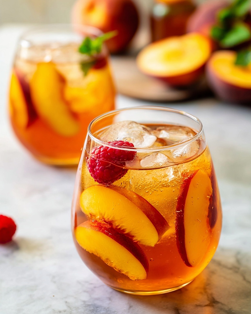 Refreshing Patio Peach Sangria Recipe - Recipe Image
