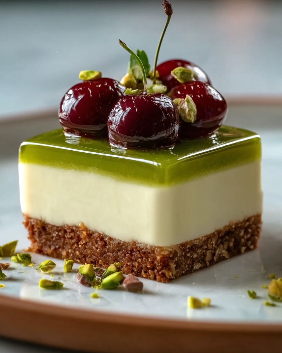 Luscious Lemon-Lime Cherry Pistachio Cheesecake Recipe - Recipe Image