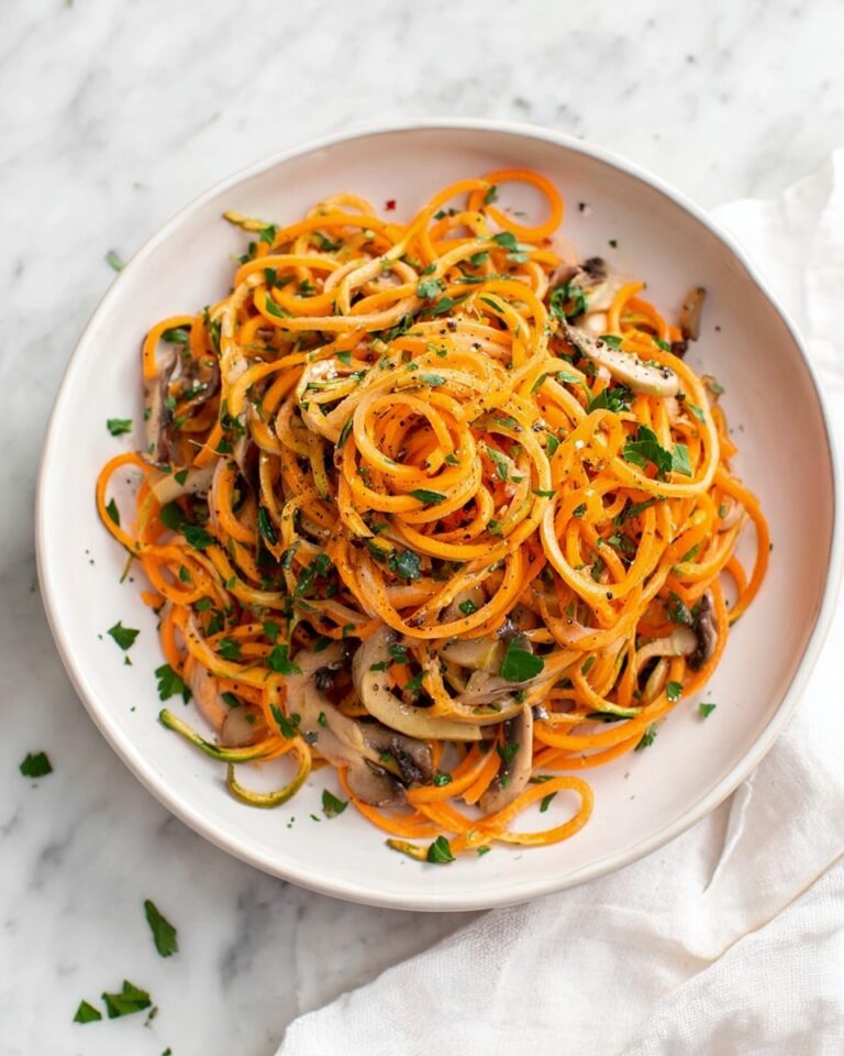 20 Minute Creamy Mushroom Sweet Potato Noodles Recipe