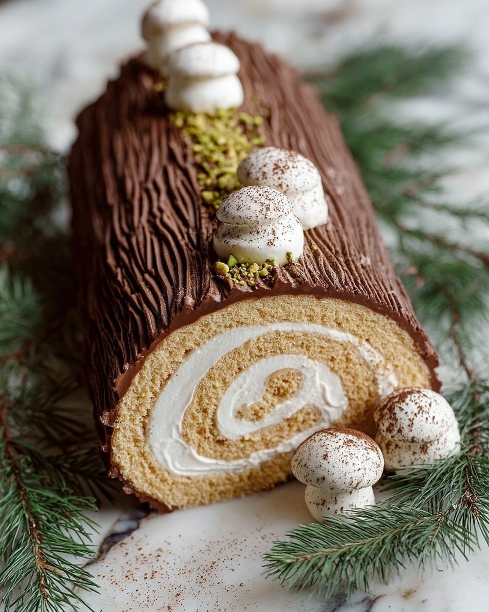 Tiramisu Yule Log Christmas Cake Recipe - Recipe Image