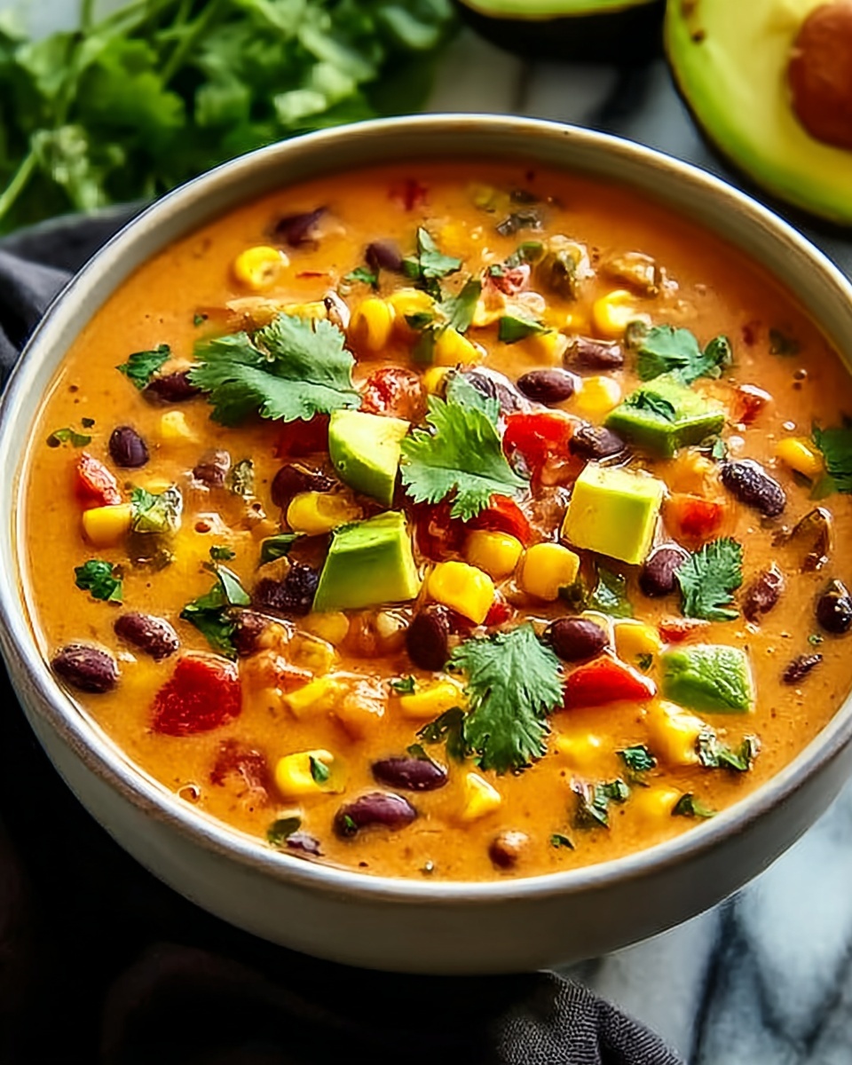 Creamy Vegetarian Tortilla Soup Recipe - Recipe Image
