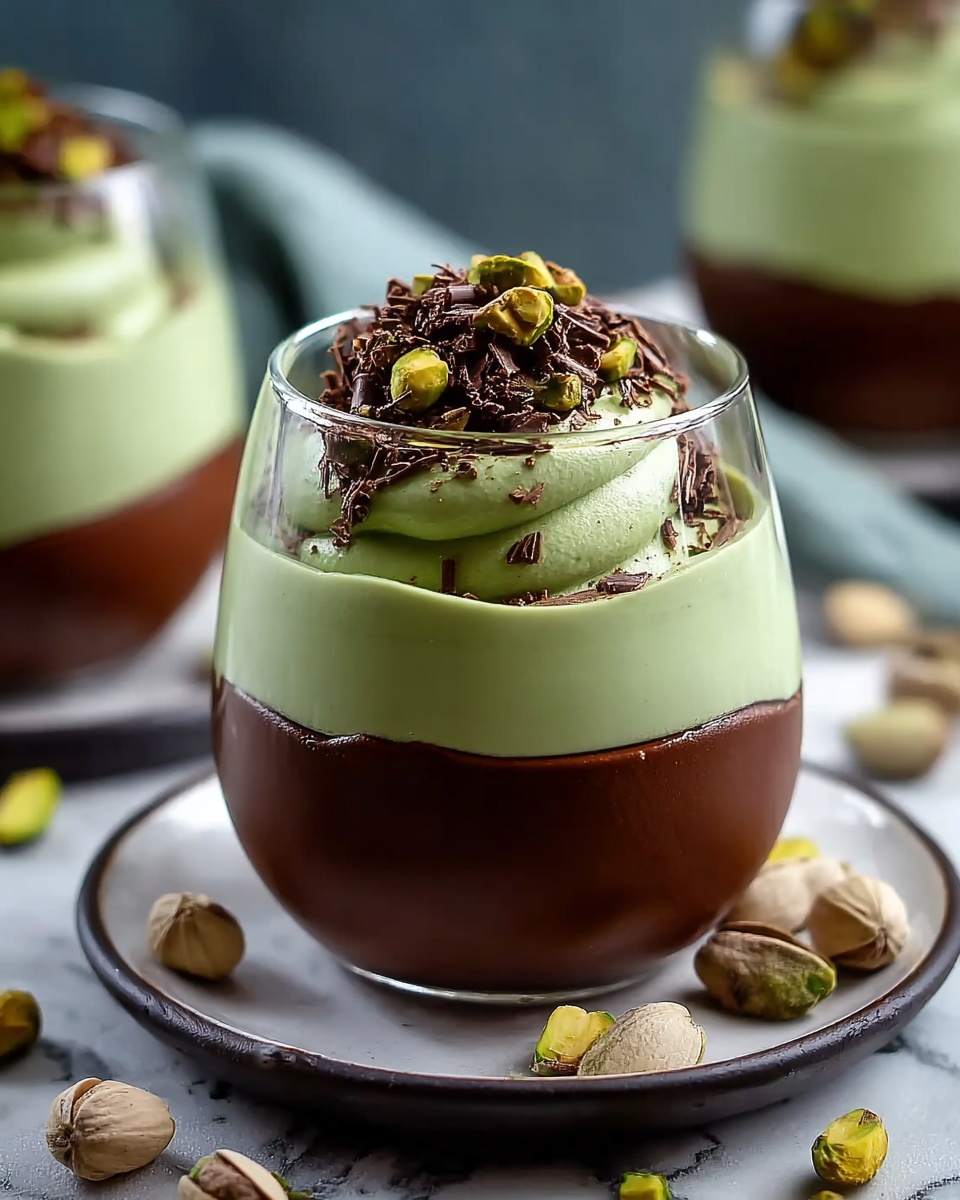 Elegant Pistachio Mousse with Chocolate Ganache Recipe - Recipe Image