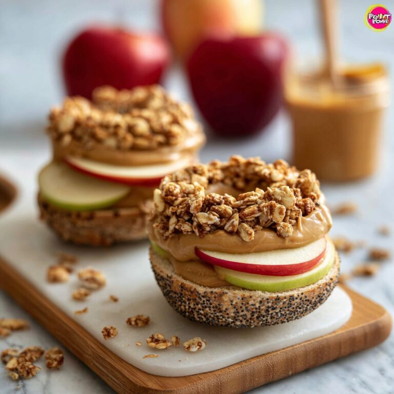 Apple Ring Sandwiches with Nut Butter and Granola Recipe