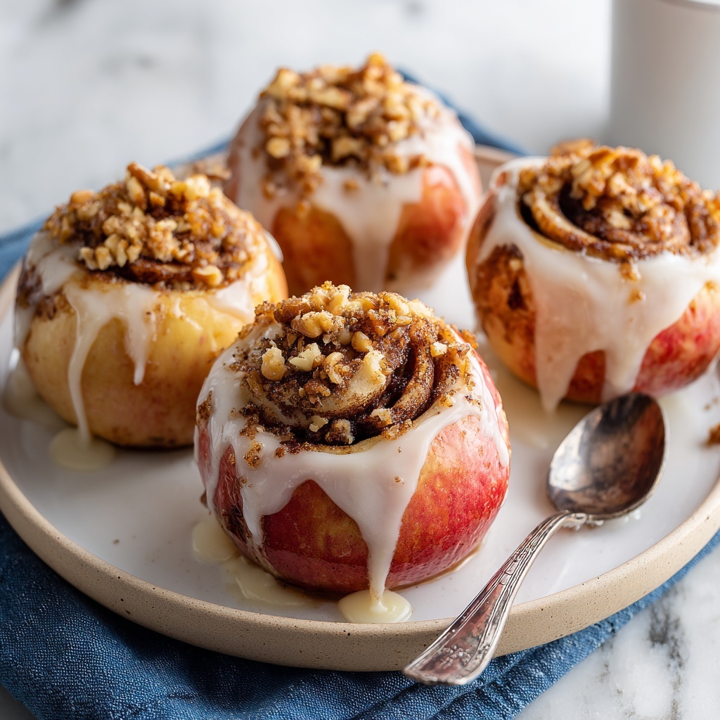 Cinnamon Roll Stuffed Apples Recipe - Recipe Image
