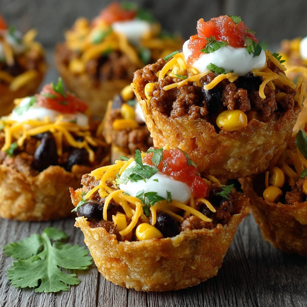 Taco Tuesday Muffin Tin Stacks Recipe - Recipe Image