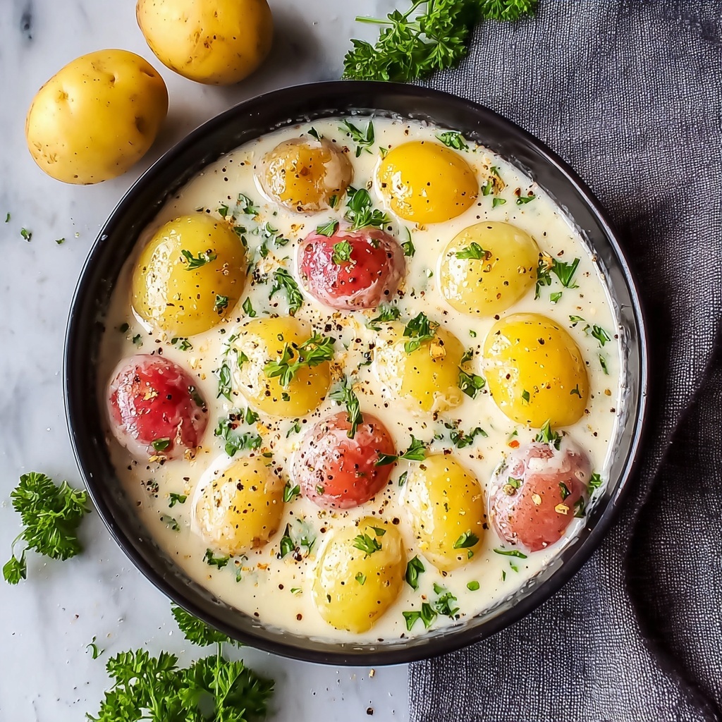 Creamy Garlic Sauce Potatoes Recipe - Recipe Image