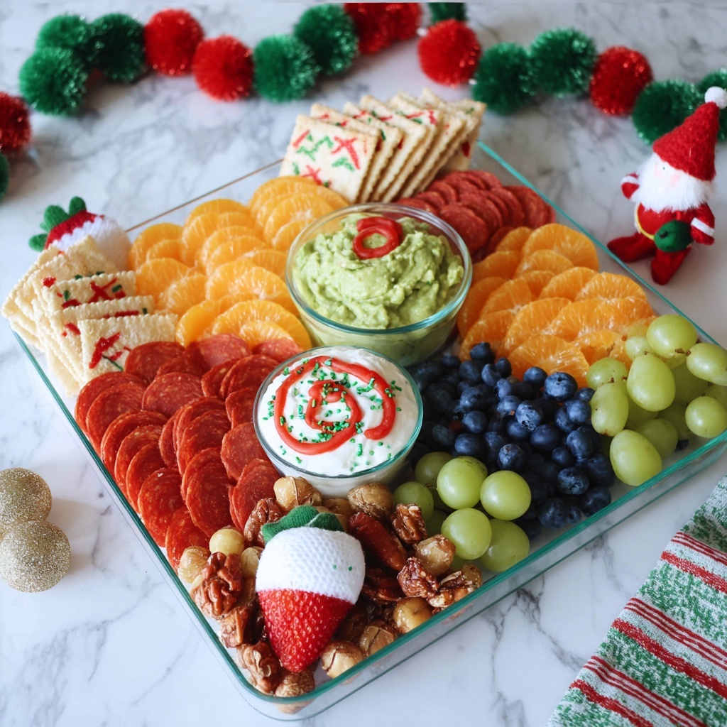 Christmas Charcuterie Board with Holiday Snacks and Festive Decor Recipe - Recipe Image