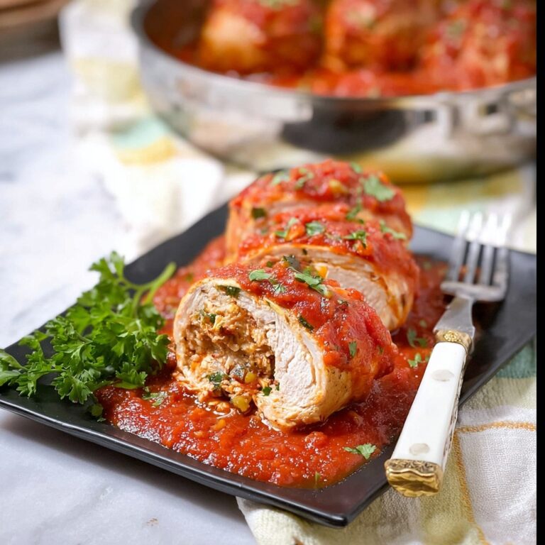 Pork Braciole with Cornbread and Tomato Sauce Recipe