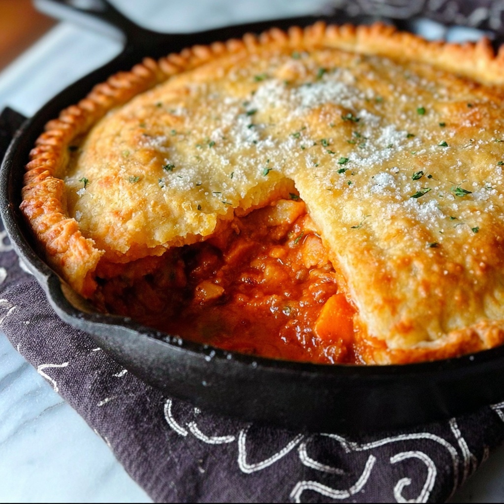 Chicken Parmesan Pot Pie Recipe - Recipe Image
