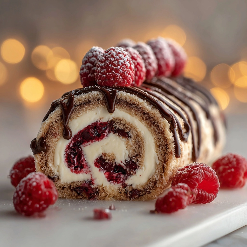 Raspberry and Chocolate Ganache Yule Log Recipe - Recipe Image
