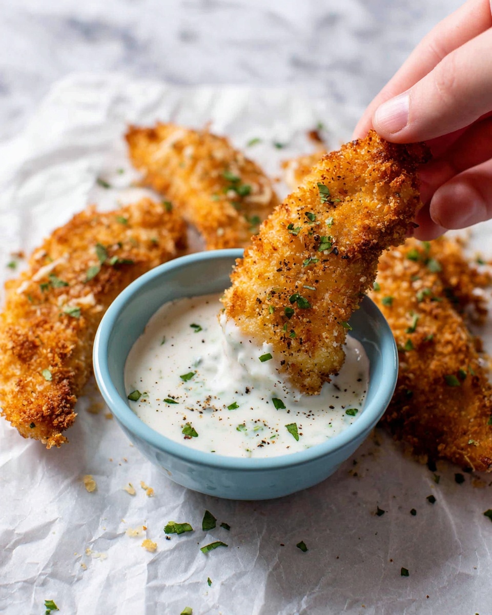 Baked Chicken Tenders with Honey Lemon Dipping Sauce Recipe - Recipe Image