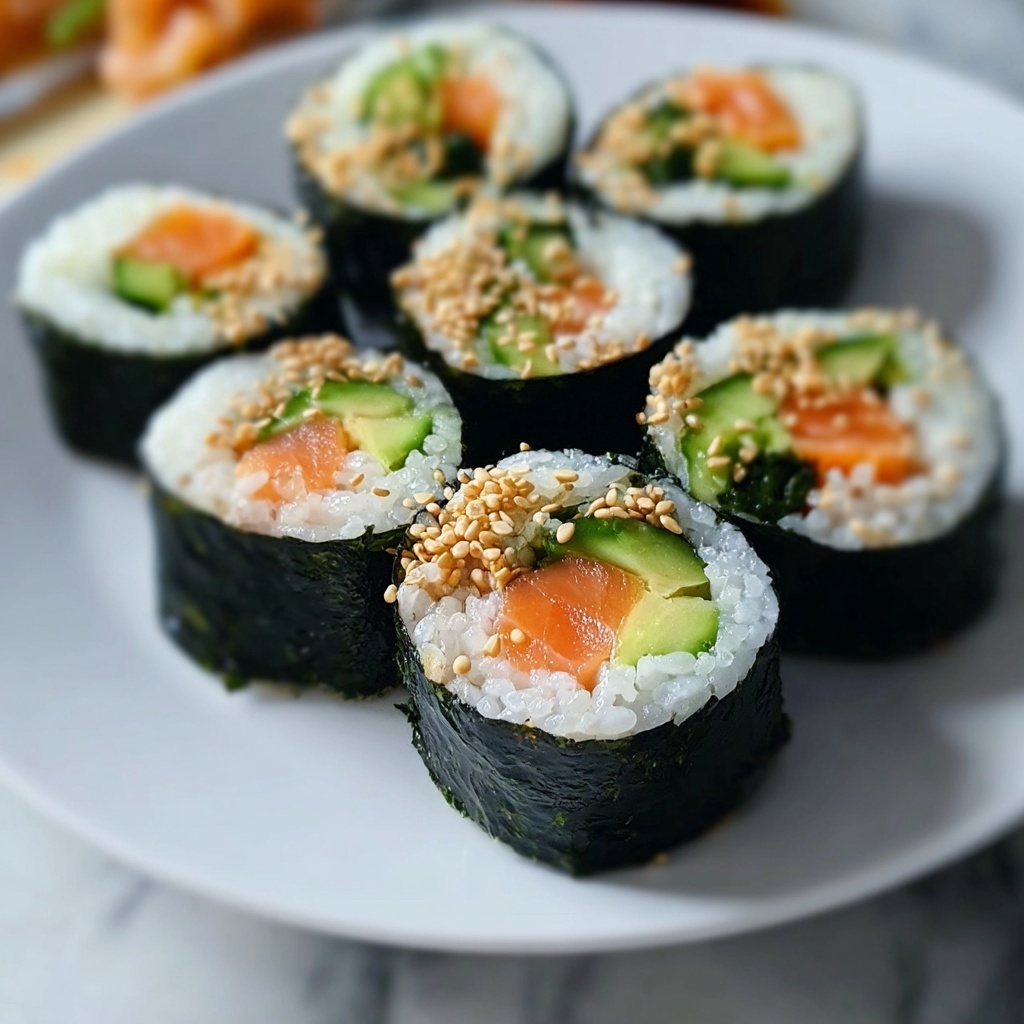 Easy Vegan Avocado Sushi Rolls Recipe - Recipe Image