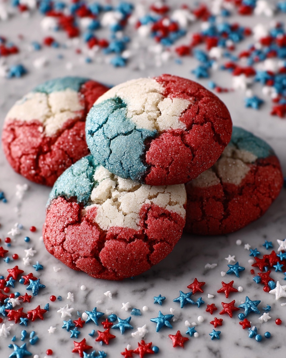 Patriotic Crinkle Cookies Recipe - Recipe Image