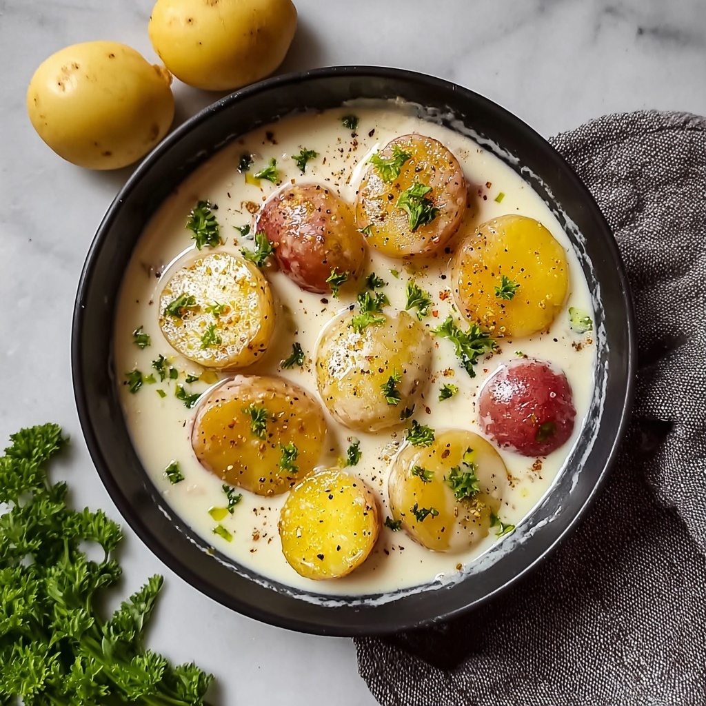 Creamy Garlic Sauce Potatoes Recipe - Recipe Image