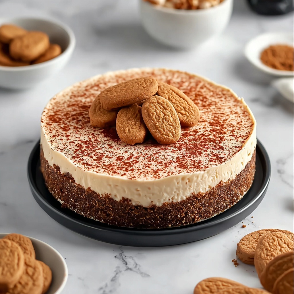 No-Bake Lotus Biscoff Cheesecake Recipe - Recipe Image