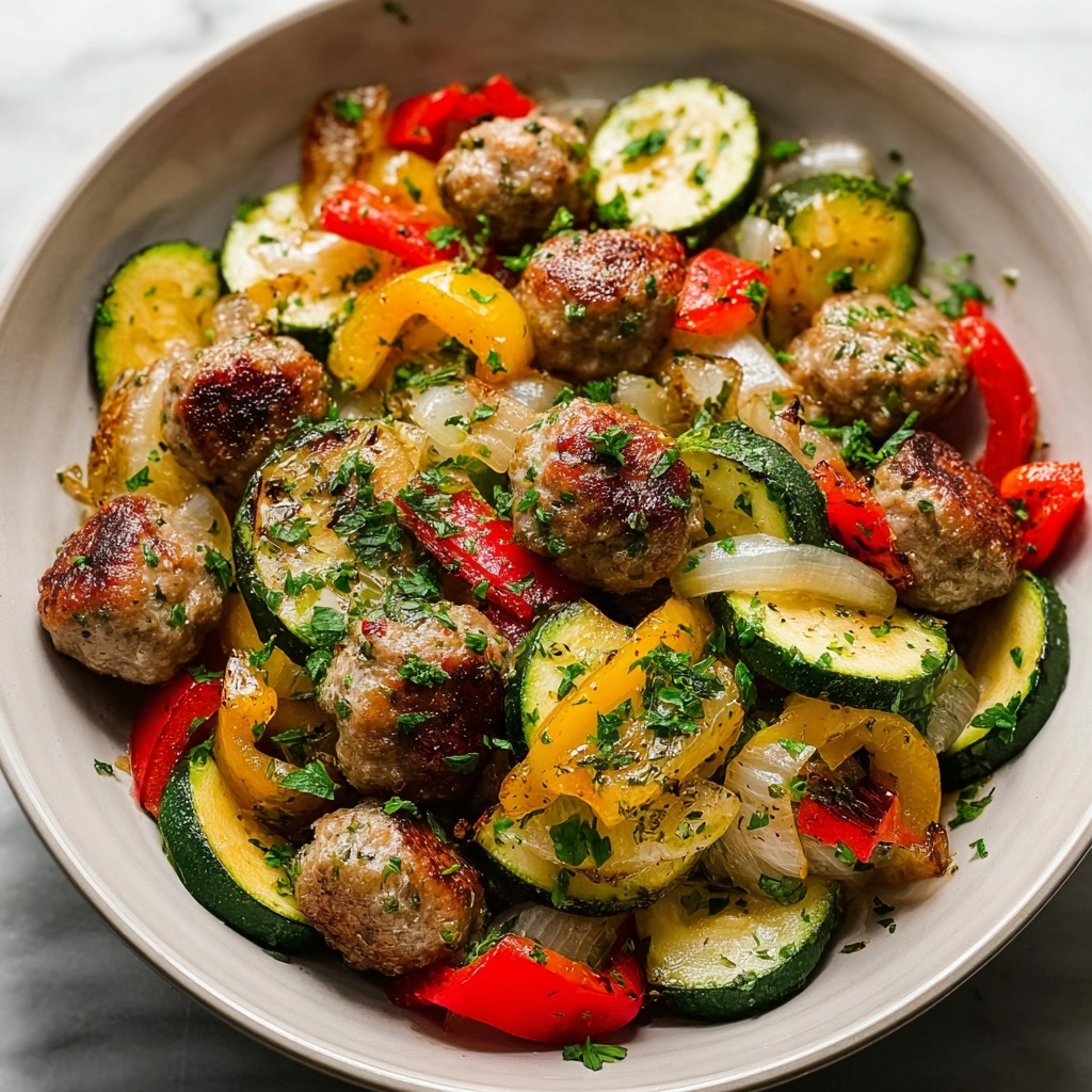 Skillet Sausage and Zucchini Recipe - Recipe Image