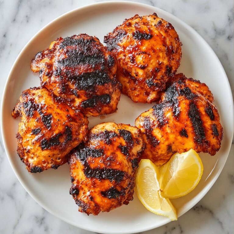 Grilled Lemon Honey Chicken Thighs with Barbecue Sauce Recipe