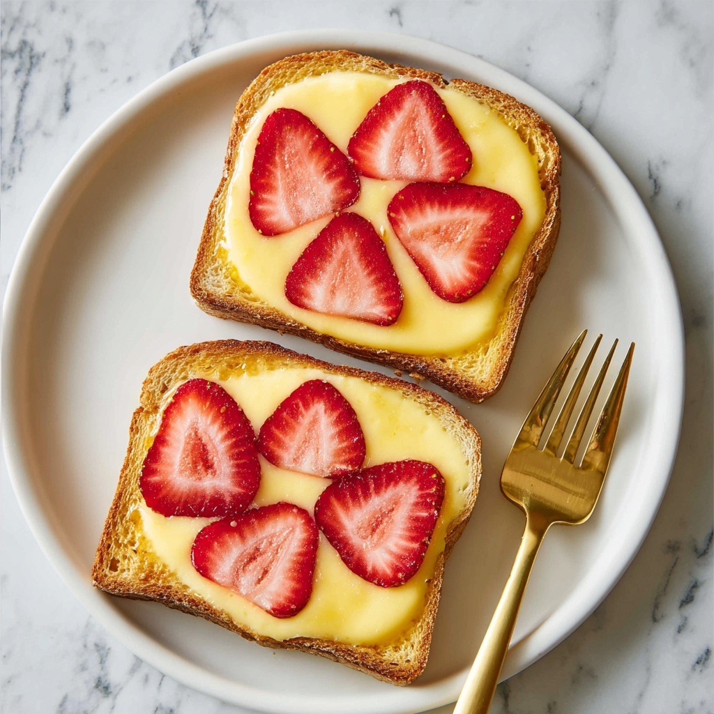 TikTok Yogurt Toast with Honey and Strawberries Recipe - Recipe Image