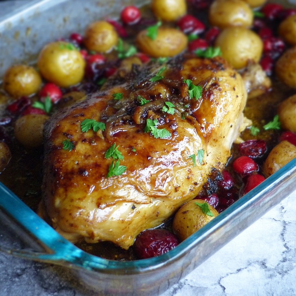 Balsamic Cranberry Chicken Bake Recipe - Recipe Image