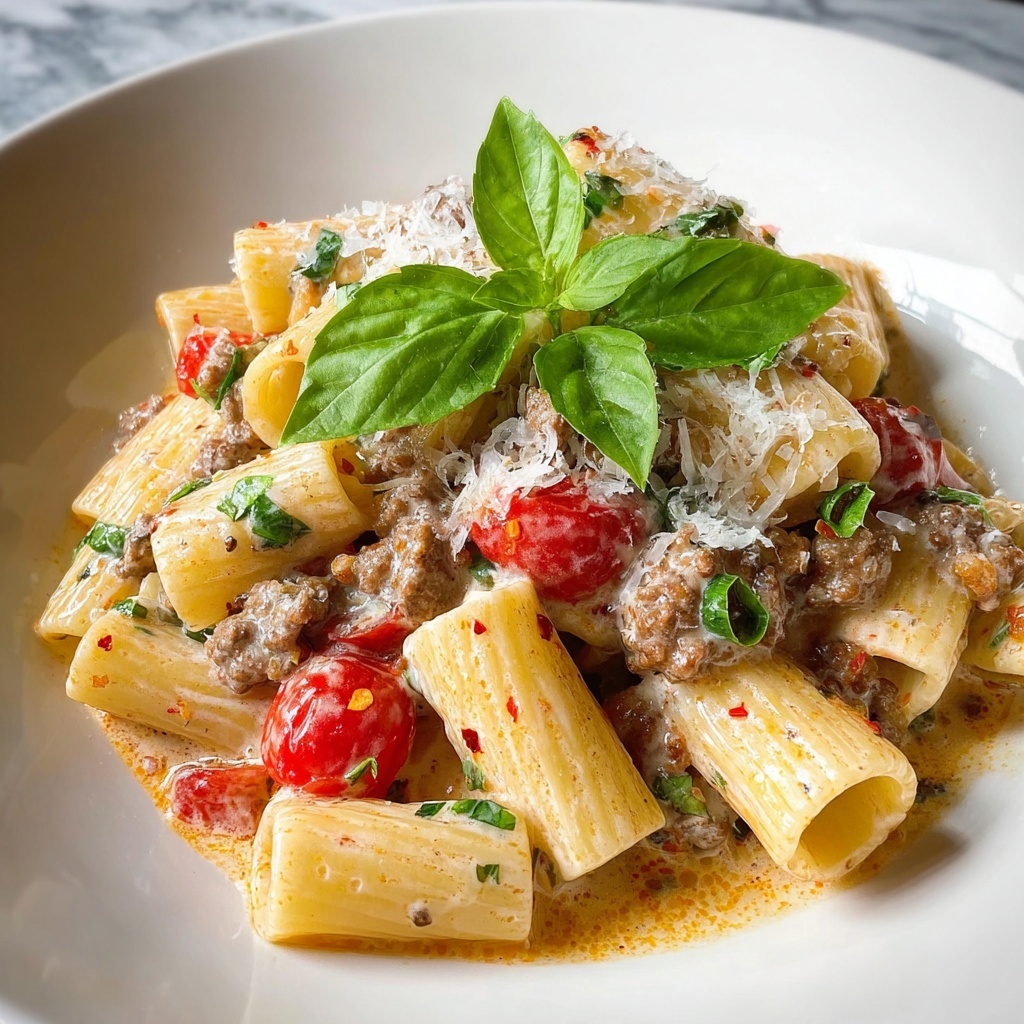 Creamy Italian Sausage Rigatoni Recipe - Recipe Image