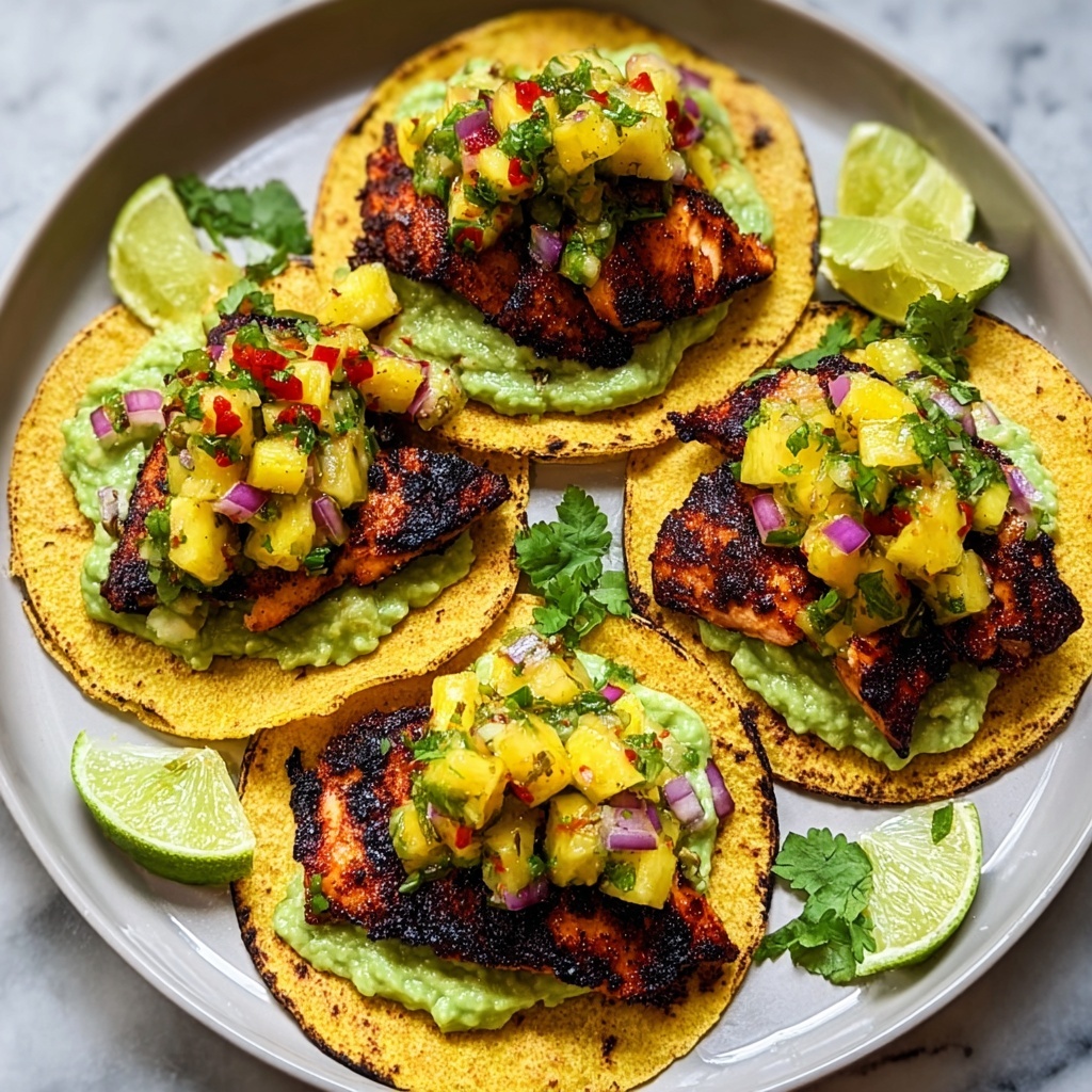 Chili Lime Chicken Tacos with Grilled Pineapple Salsa Recipe - Recipe Image