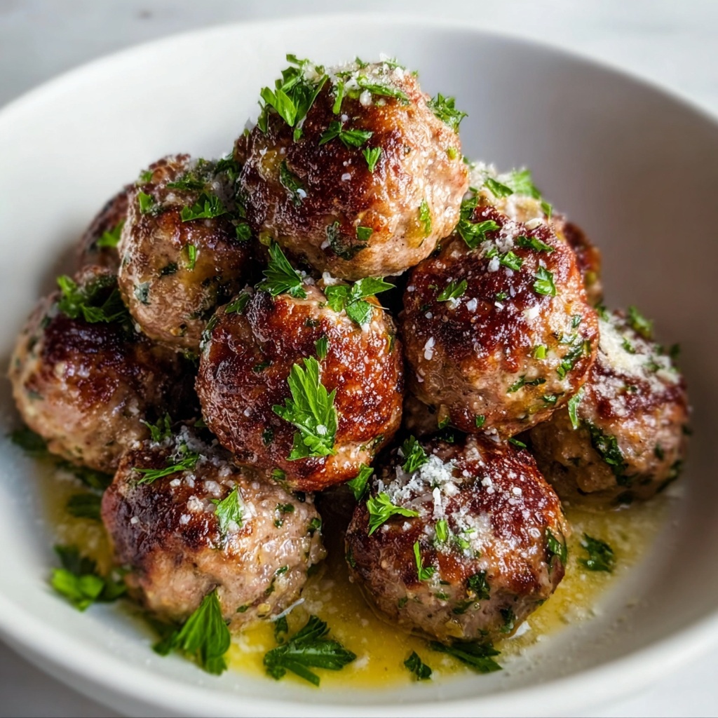 Keto Garlic Butter Meatballs Recipe - Recipe Image
