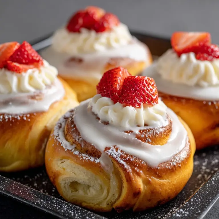 Strawberry and Cream Cinnamon Rolls with Strawberry Filling Recipe