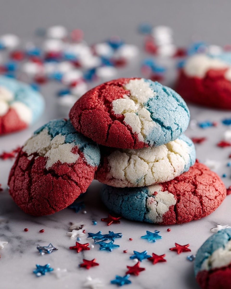 Patriotic Crinkle Cookies Recipe - Recipe Image
