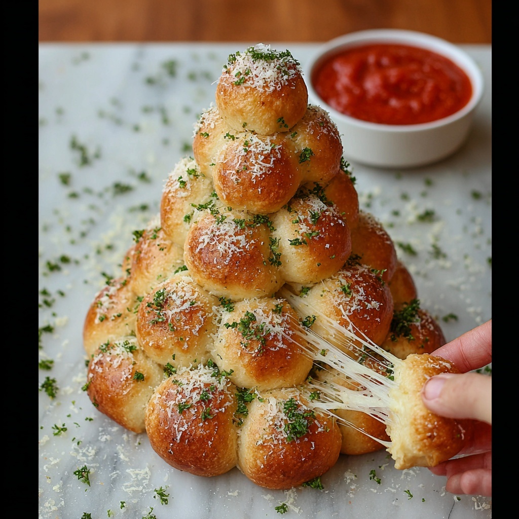 Christmas Tree Pull-Apart Bread Recipe - Recipe Image