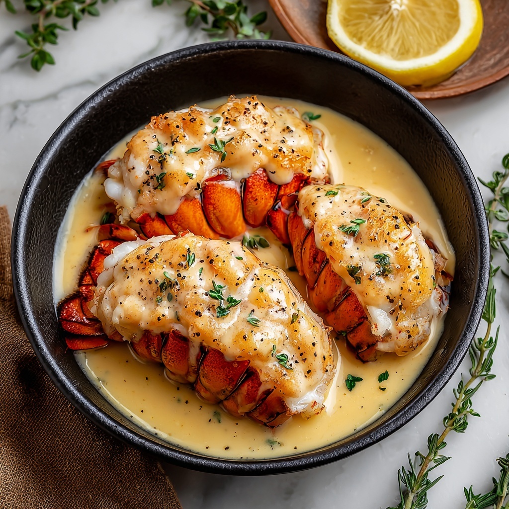 Creamy Garlic Butter Lobster Tails Recipe - Recipe Image