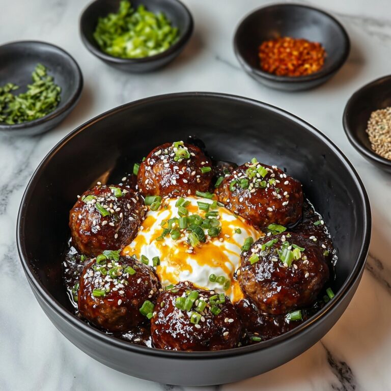 Korean BBQ Meatballs with Spicy Mayo Dip Recipe
