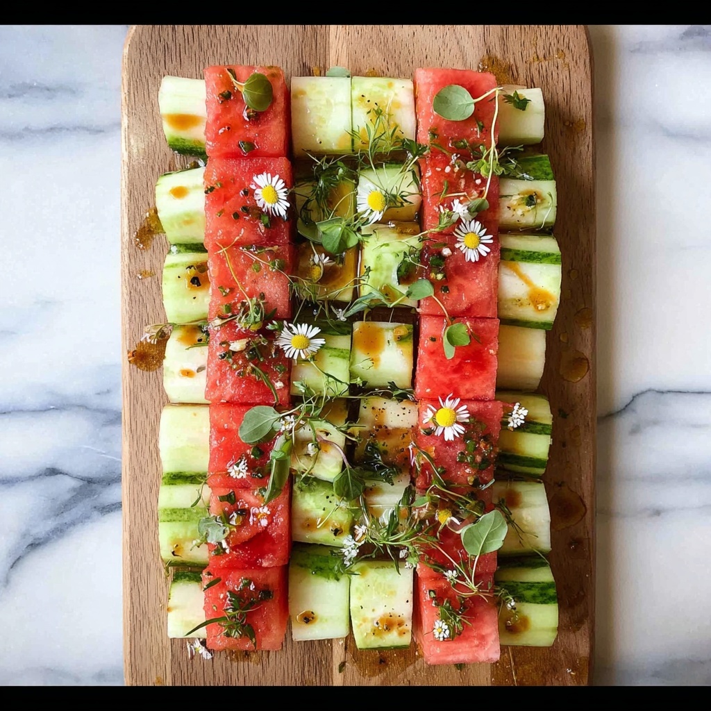 Watermelon Cucumber Mosaic Salad Recipe - Recipe Image