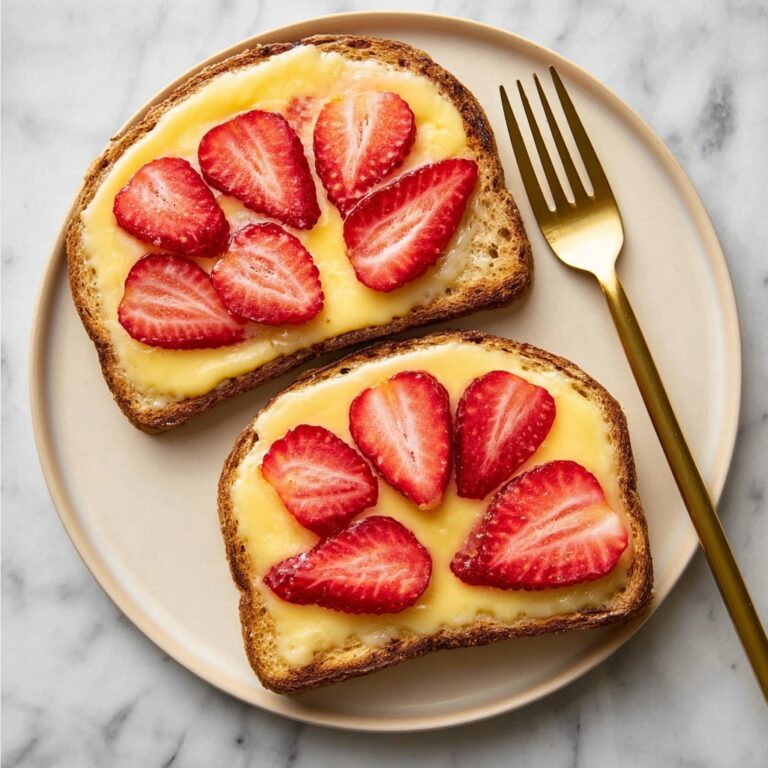TikTok Yogurt Toast with Honey and Strawberries Recipe