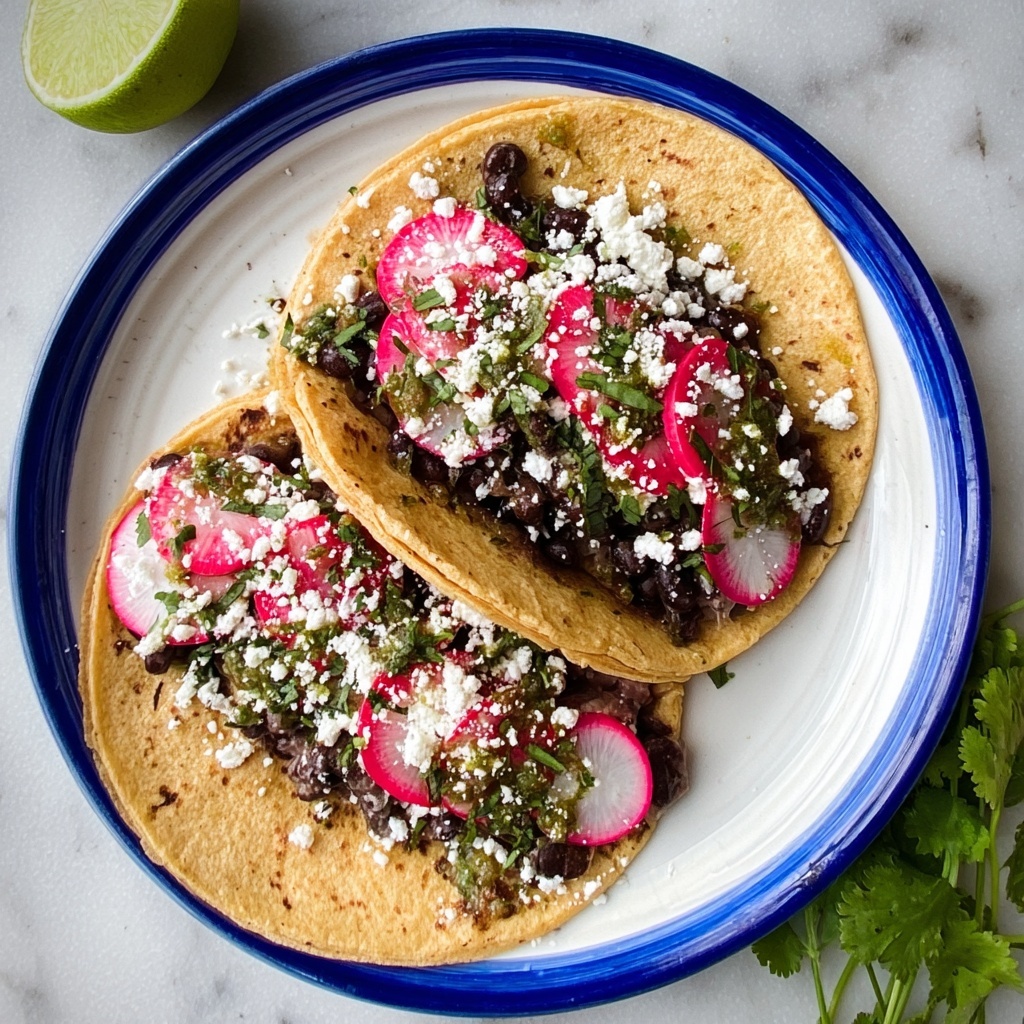 Black Bean Tacos with Radish Slaw and Feta Recipe - Recipe Image