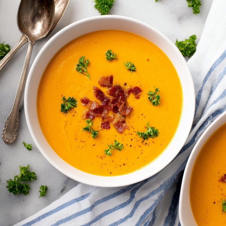 Roasted Butternut Squash & Carrot Soup with Crispy Bacon Recipe